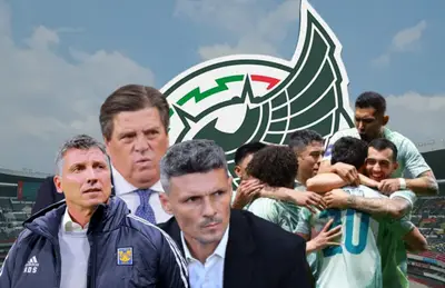 Miguel Herrera, Fernando Ortiz, Robert Siboldi y jugadores de Selección Mexicana/Foto Fox Sports.