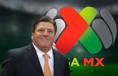 Miguel Herrera sonriendo y logo de Liga MX/ Foto El CEO.