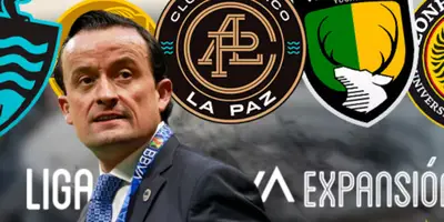 Mikel Arriola junto a equipos de la Liga de Expansión / FOTO MEDIOTIEMPO