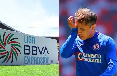 Misael Domínguez y logo de la Liga de Expansión/Foto Récord.