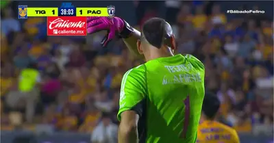 Nahuel tras gol de Pachuca. Captura de Azteca Deportes