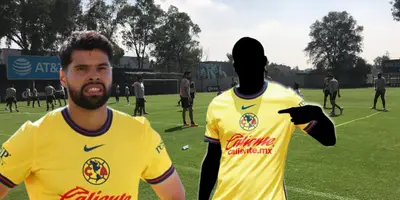 Néstor Araujo junto a futbolista del América / FOTO GETTY IMAGES