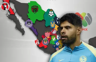 Néstor Araujo y mapa de equipos de la Liga MX/ Foto Somos Jugo TV.