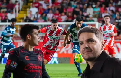 Nicolás Larcamón, jugadores de Necaxa y Pachuca/ Foto En CANCHA.