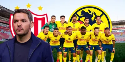 Nicolás Larcamón junto a futbolistas del América / FOTO ESTO