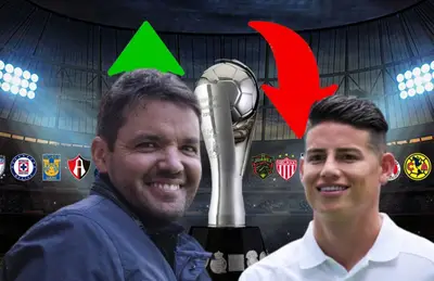 Nicolás Larcamón y James Rodríguez/Foto Infobae.
