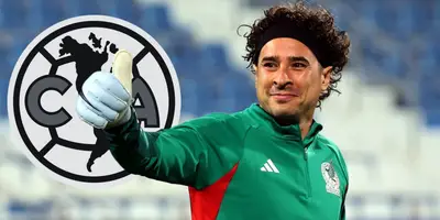 Ochoa en partido, foto de Infobae, con escudo del América
