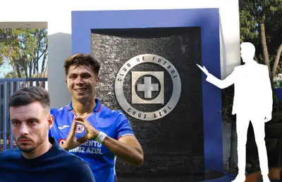 Oficinas de Cruz Azul, Rodrigo Huescas celebrando y Martín Anselmi/ Foto Bolavip.