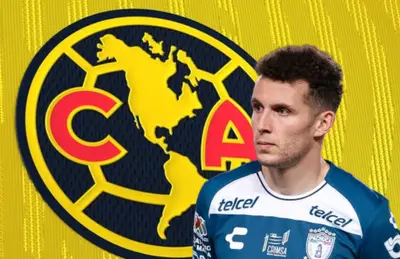 Oussama Idrissi y escudo del América/Foto Footy Headlines.