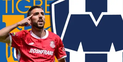 Paulinho junto a los escudos de Tigres y Rayados / FOTO INSTAGRAM