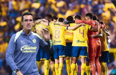 Paulo Víctor y jugadores del América/ Foto Mexsport.