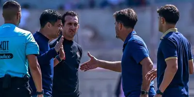 Pineda y Lema tras Pumas vs Atlas. Foto: ESTO