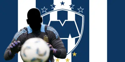 Portero incógnito de Argentina junto al escudo de Rayados / FOTO ESPN