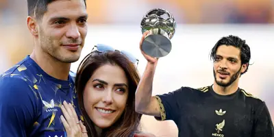 Raúl Jiménez junto a Daniela Basso / FOTO X