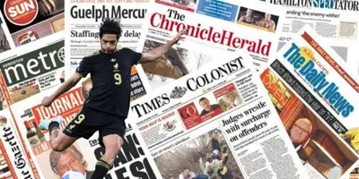 Raúl Jiménez junto a la prensa de Canadá / FOTO X