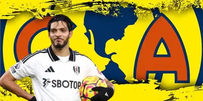 Raúl Jiménez junto al escudo del América / FOTO THE EVENING STANDARD