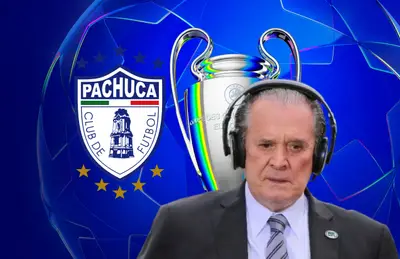 Raúl Orvañanos y logo del Pachuca/Foto Amazon Prime.