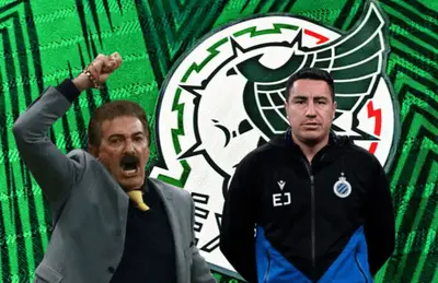 Ricardo La Volpe molesto y Efraín Juárez/Foto ADN 40.