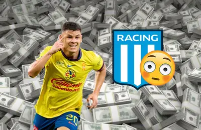 Richard Sánchez, escudo de Racing y emoji/Foto Atomix.