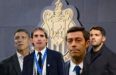 Robert Siboldi, Guillermo Almada, Pedro Caixinha y Nicolás Larcamón/ Foto TV Azteca.