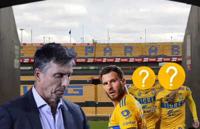 Robert Siboldi junto a André Pierre Gignac enfadado y otros dos elementos.