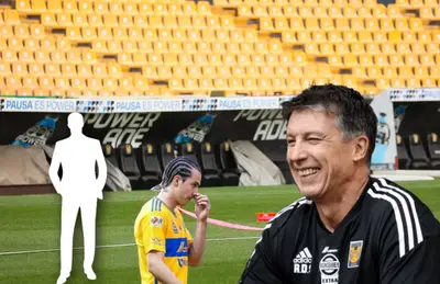 Robert Siboldi riendo, a su lado Sebastián Córdova y otro técnico/ Foto Tigres oficial.