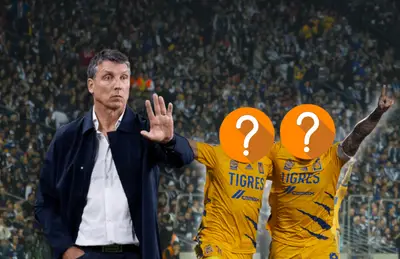 Robert Silboldi y dos jugdores de Tigres/ Foto TUDN.