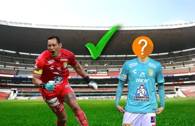 Rodolfo Cota celebrando y futbolista del León con el rostro tapado/ Foto Flickr.