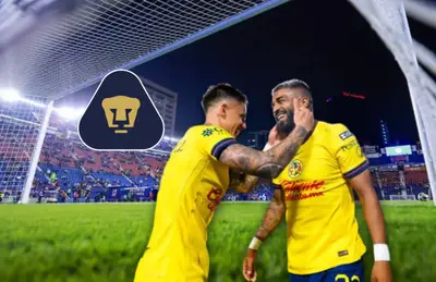 Rodrigo Aguirre y Brian Rodríguez celebrando/ Foto Mediotiempo.