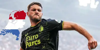 Santiago Giménez celebrando gol con Feyenoord. Foto: XEVT