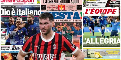 Santiago Giménez junto a diarios ingleses / FOTO X