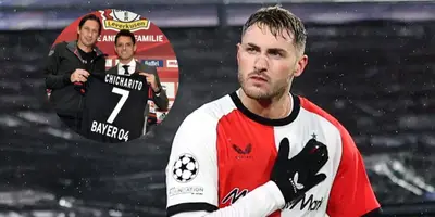 Santiago Giménez junto a Javier Hernández / FOTO DIARIO LA PRENSA