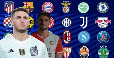 Santiago Giménez junto a Julián Carranza / FOTO X