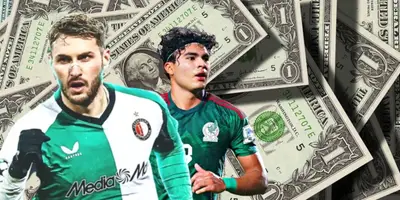 Santiago Giménez junto a Stephano Carrillo / FOTO TUDN