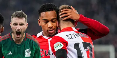 Santiago Giménez junto jugadores del Feyenoord / FOTO Facebook