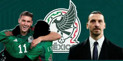 Santiago Giménez y futbolista incógnito del Tri junto a Zlatan Ibrahimovic / FOTO GETTY IMAGES