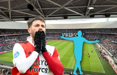 Santiago Giménez y silueta de futbolista/ Foto Wikipedia.