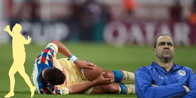 Sebastián Cáceres luego de lesionarse en el Estadio Hidalgo. Foto; Récord