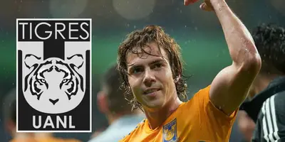 Sebastián Córdova celebrando gol con Tigres. Foto: Marca