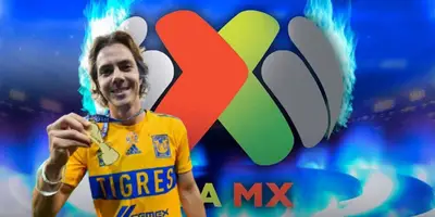 Sebastián Córdova junto al logo de la Liga MX / FOTO FUTBOL TOTAL