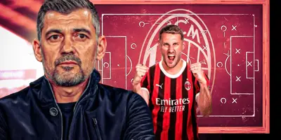 Sérgio Conceição junto a Santiago Giménez / FOTO GOAL