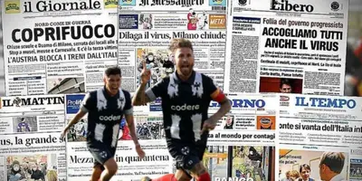 Sergio Ramos festejando su gol ante Inter de Milán / FOTO LA GAZZETTA DELLO SPORT