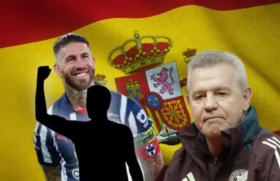 Sergio Ramos, silueta de futbolista y Javier Aguirre/Foto Protocolo IMEP.