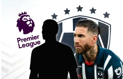 Sergio Ramos y silueta de Walter Benítez, logo de la Premier League/Foto Rayados.