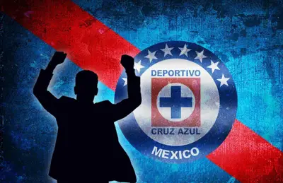 Silueta de entrenador alzando las manos y escudo de Cruz Azul/Foto Iso.edu.vn