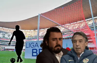 Silueta de futbolista, Amaury Vergara y Emilio Azcárraga/ Foto Fútbol Total.