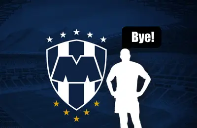Silueta de futbolista, palabra bye y logo de Monterrey/Foto Stats Bomb
