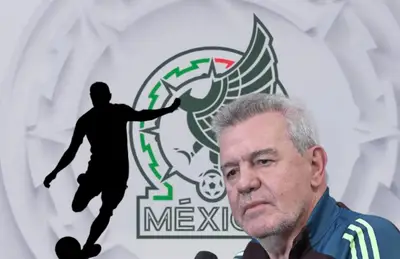 Silueta de futbolista pateando y Javier Aguirre/Foto Youtube.