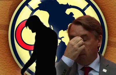 Silueta de futbolista y Emilio Azcárraga con manos en el rostro/ Foto Peakpx.