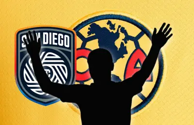 Silueta de futbolista y logo del América/ Foto Ameshop.